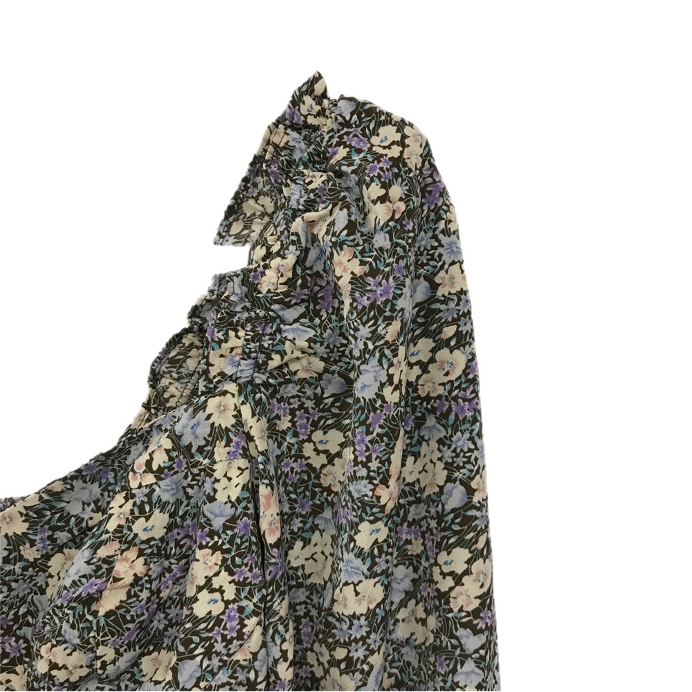 ASTR The Label Brown/Peach Floral Print Balloon Sleeve Top - Picture 4 of 8